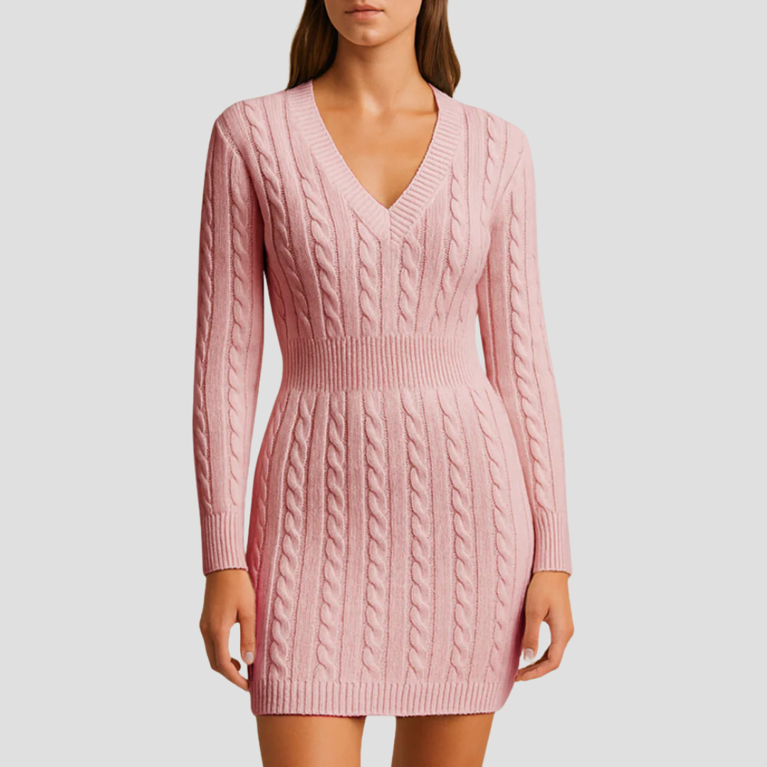 Ladies Cozy Knit Sweater Dress