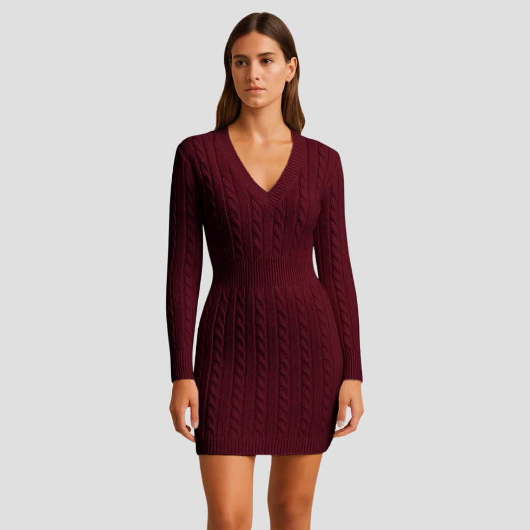 Ladies Cozy Knit Sweater Dress