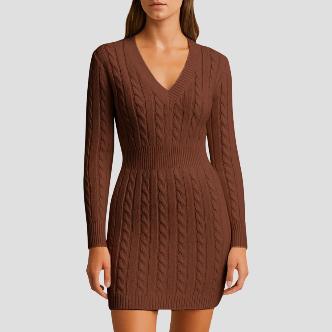 Ladies Cozy Knit Sweater Dress