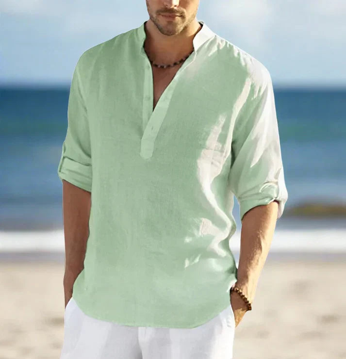 Classic Collar Linen Shirt for Men