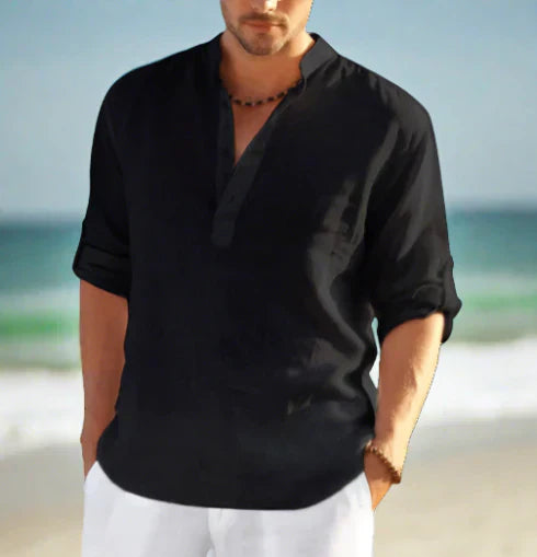 Classic Collar Linen Shirt for Men