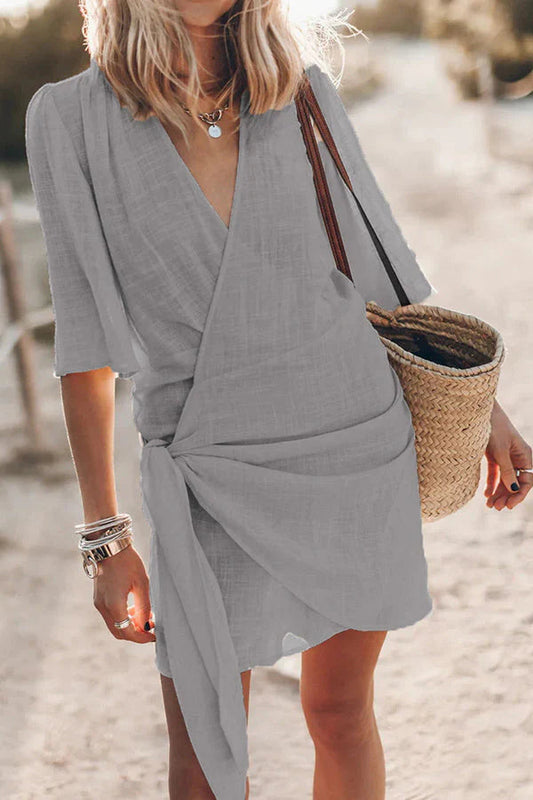 Chic Wrap Around Mini Dress - OutfitLondon