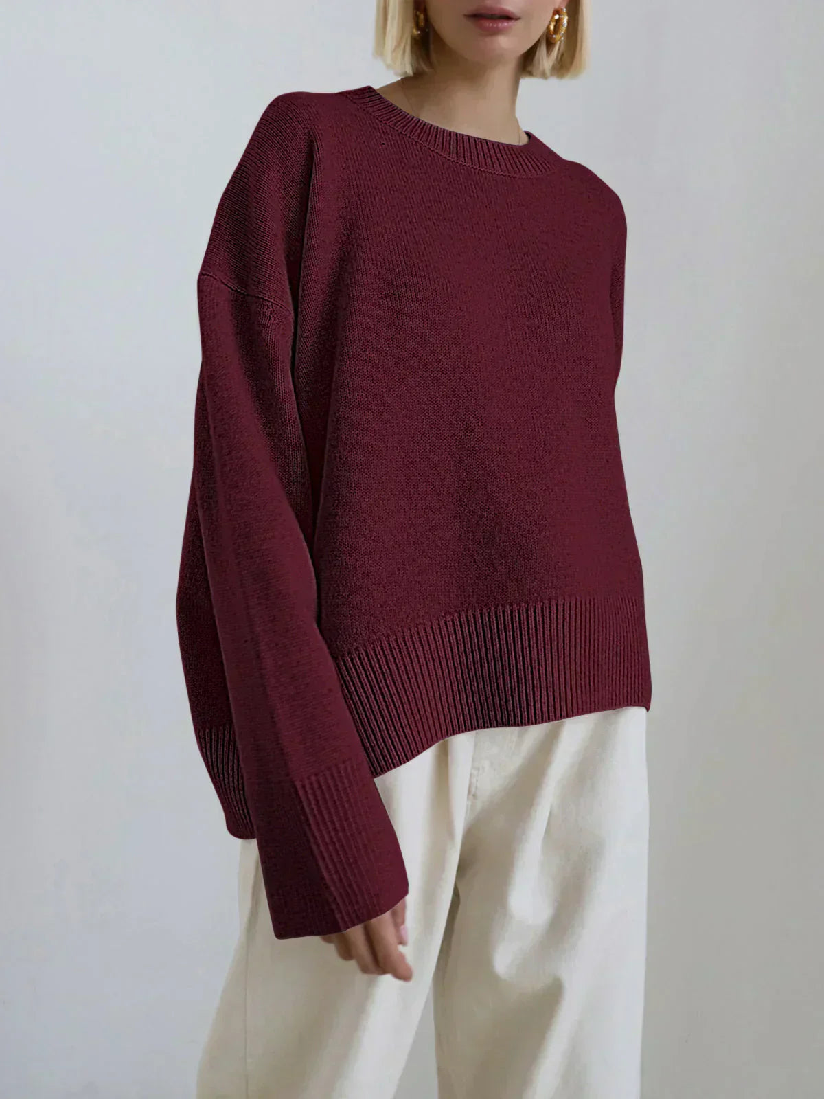 Comfortable Women's Large Crew Neck Sweater