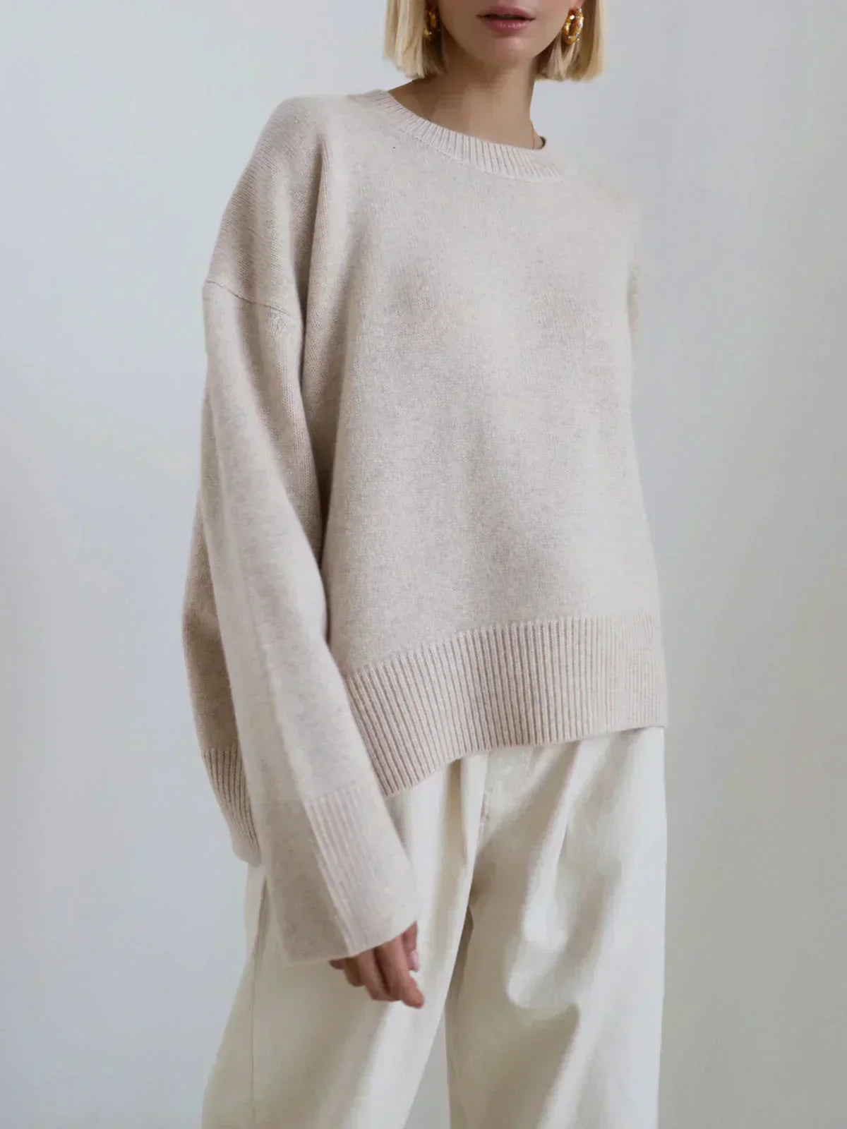 Comfortable Women's Large Crew Neck Sweater