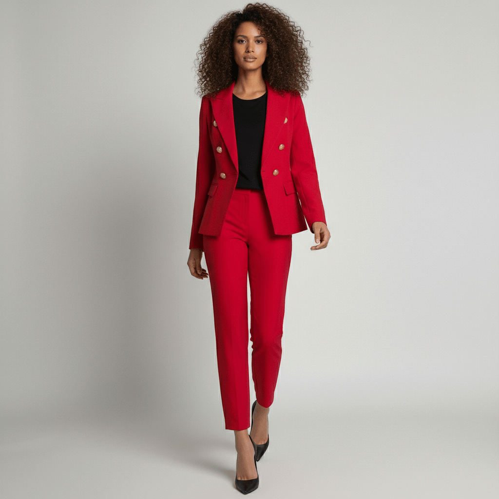Women's 2 Piece Suit Tailored Blazer and Trousers