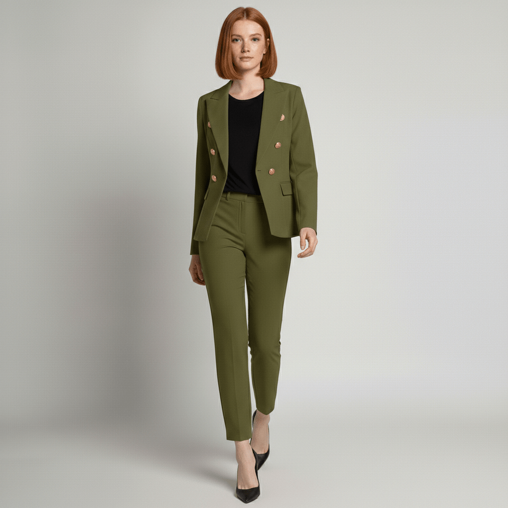 Women's 2 Piece Suit Tailored Blazer and Trousers