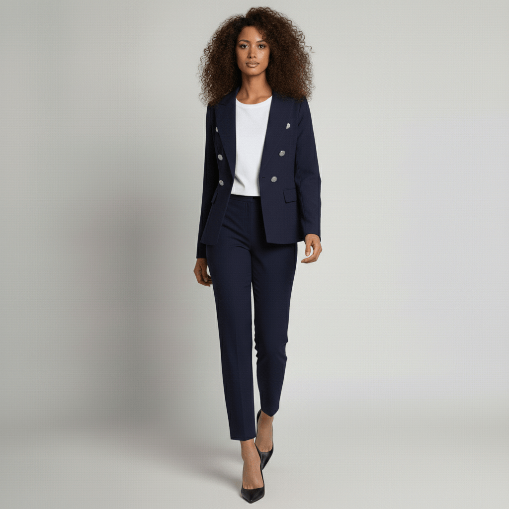 Women's 2 Piece Suit Tailored Blazer and Trousers