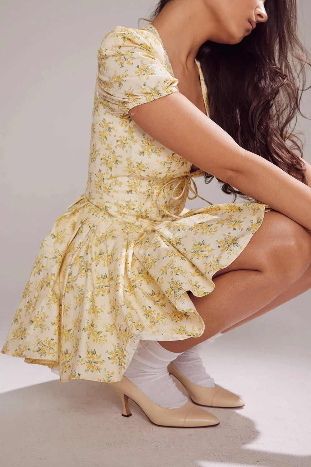 Keisha Dress | Floral V-Neck Puff Sleeve Mini Dress