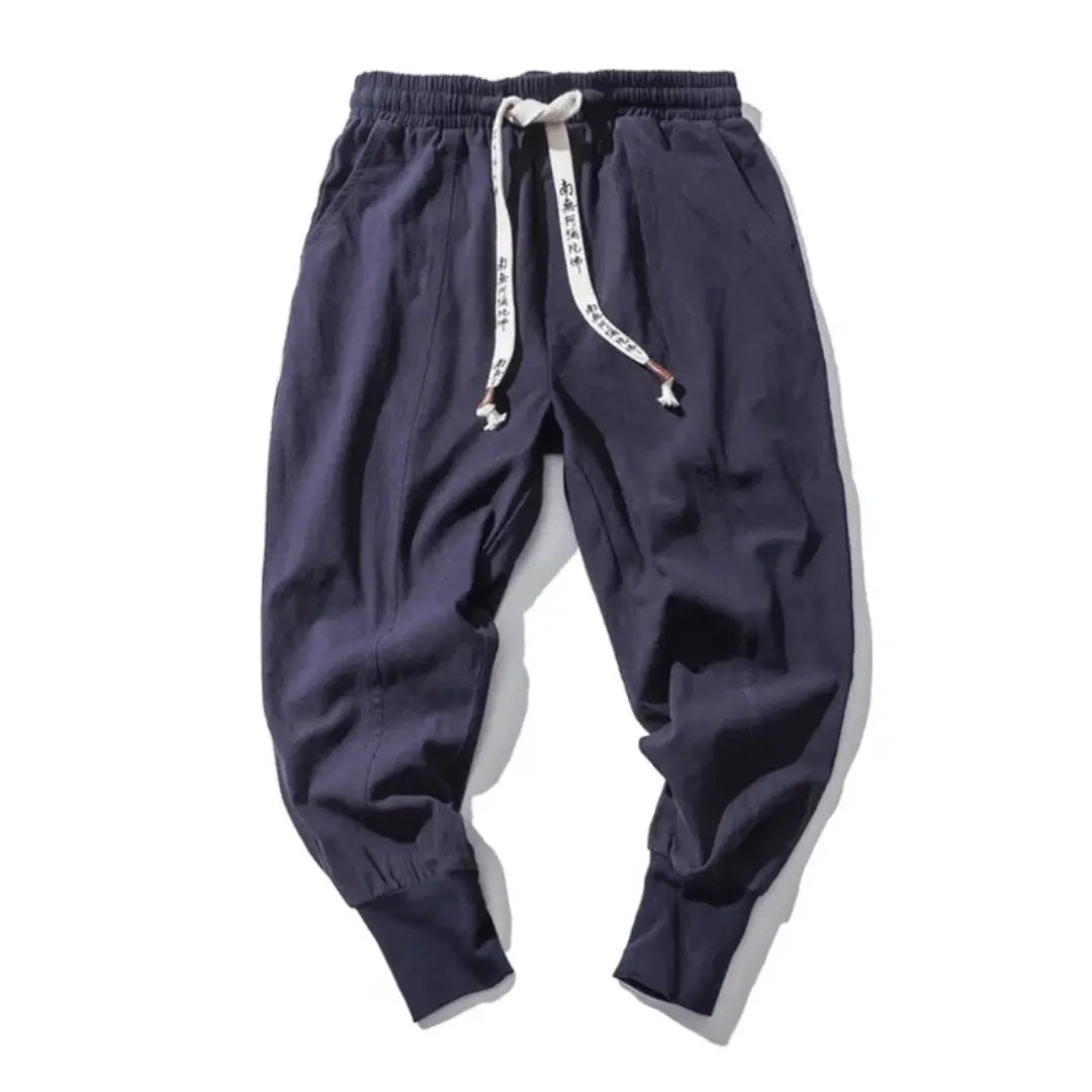 Men's Cotton Blend Drop Crotch Pants - OutfitLondon