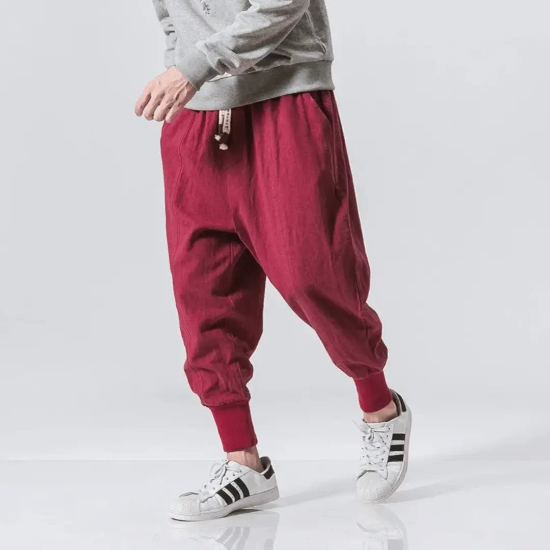 Men's Cotton Blend Drop Crotch Pants