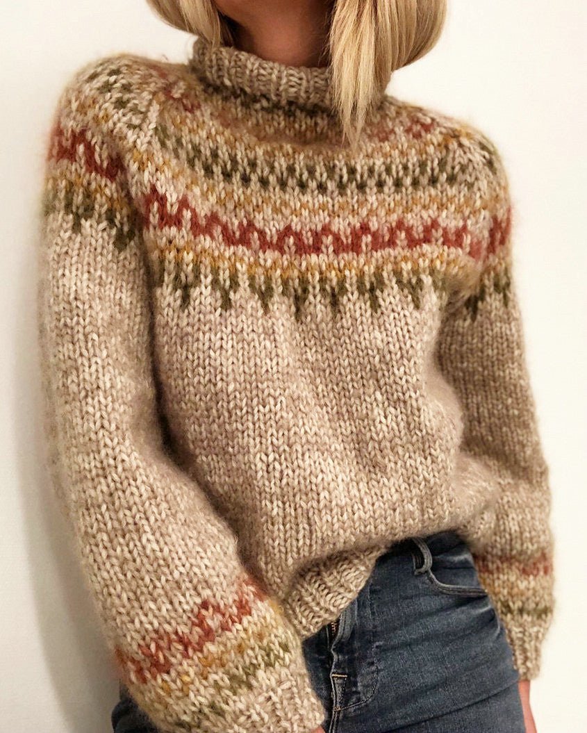 Classic Fair Isle Knit Women's Sweater - OutfitLondon