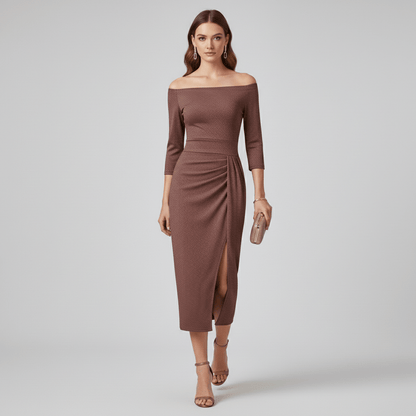 Chic Strapless Bridesmaid Evening Gown