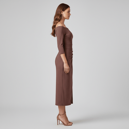 Chic Strapless Bridesmaid Evening Gown