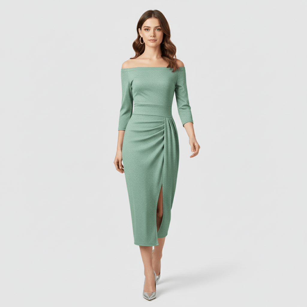 Chic Strapless Bridesmaid Evening Gown