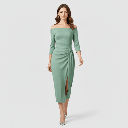 Chic Strapless Bridesmaid Evening Gown