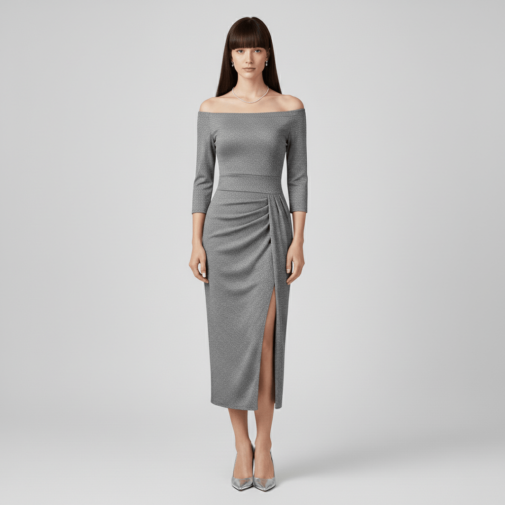 Chic Strapless Bridesmaid Evening Gown
