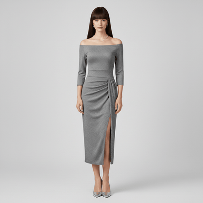 Chic Strapless Bridesmaid Evening Gown
