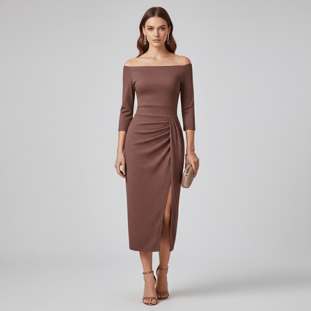 Chic Strapless Bridesmaid Evening Gown