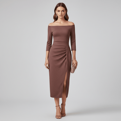 Chic Strapless Bridesmaid Evening Gown