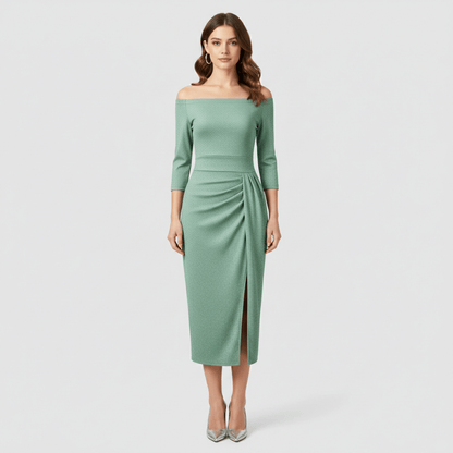 Chic Strapless Bridesmaid Evening Gown