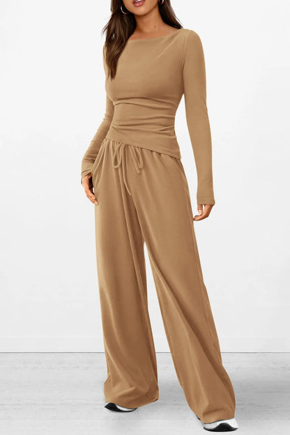 Comfy Tee and Loose Fit Pants Outfit Set