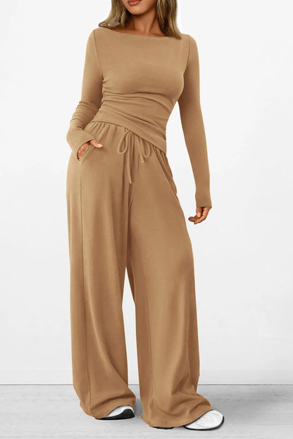 Comfy Tee and Loose Fit Pants Outfit Set