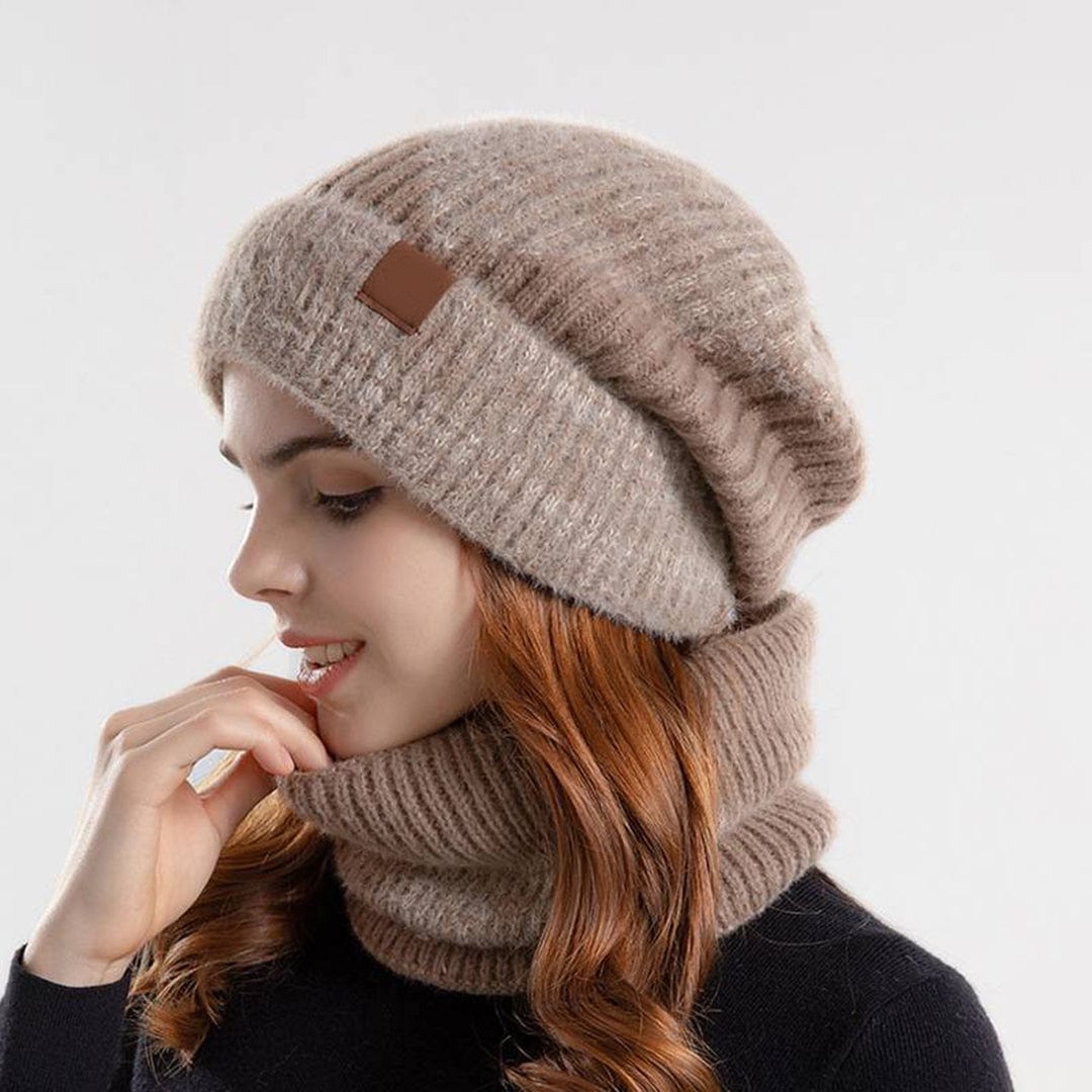 Warm Knit Beanie and Scarf Set