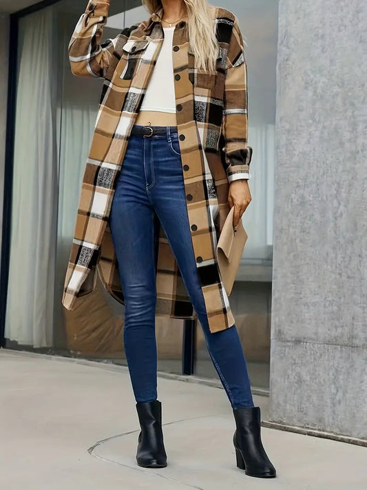 Cozy Ladies Flannel Winter Jacket - OutfitLondon