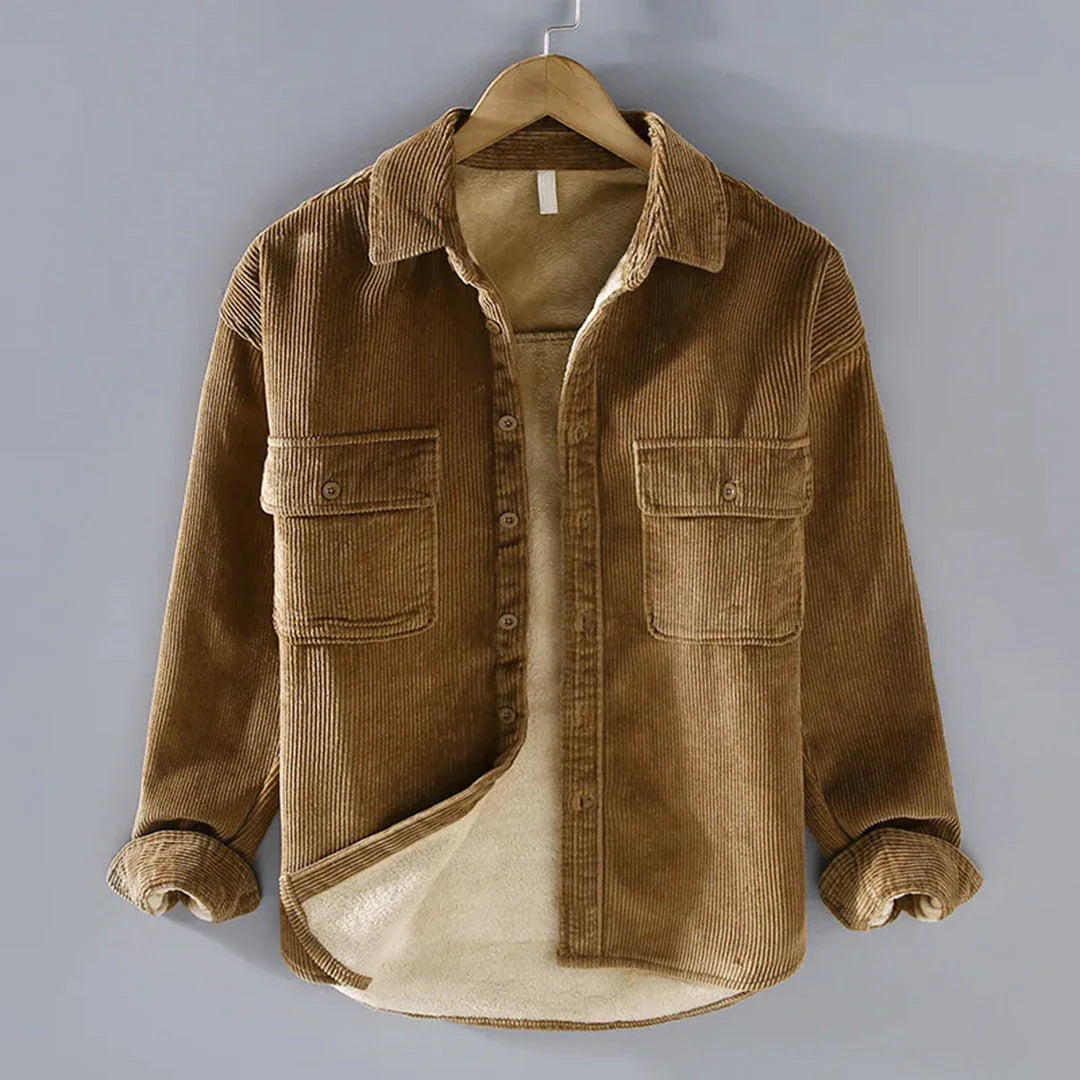 Rugged Corduroy Flannel Shirt for Men - OutfitLondon