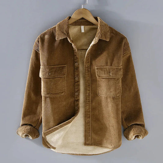 Rugged Corduroy Flannel Shirt for Men - OutfitLondon