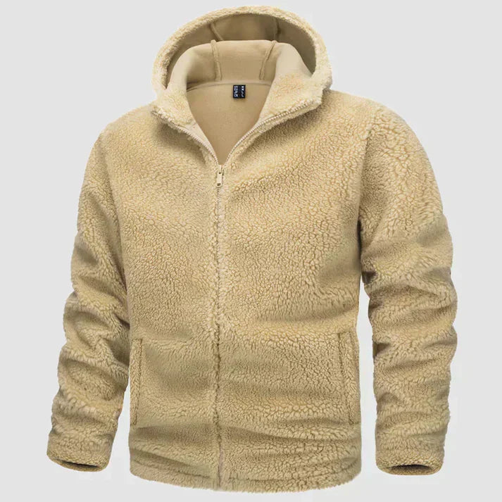 Warm Mens Hooded Fleece Coat