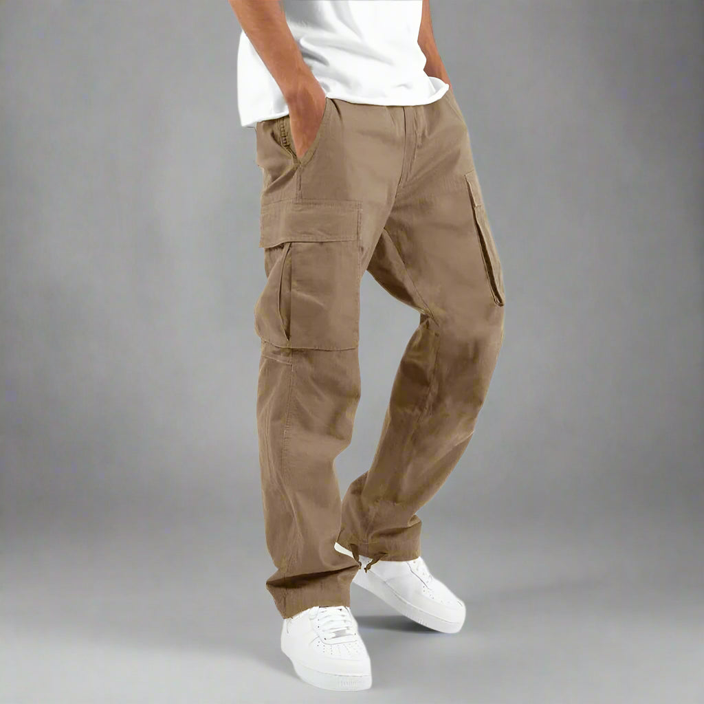Relaxed Fit Men's Elastic Cargo Pants