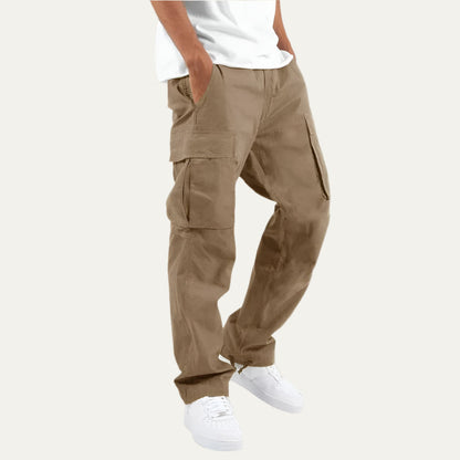 Men's Relaxed Fit Cargo Pants with Large Pocket Storage
