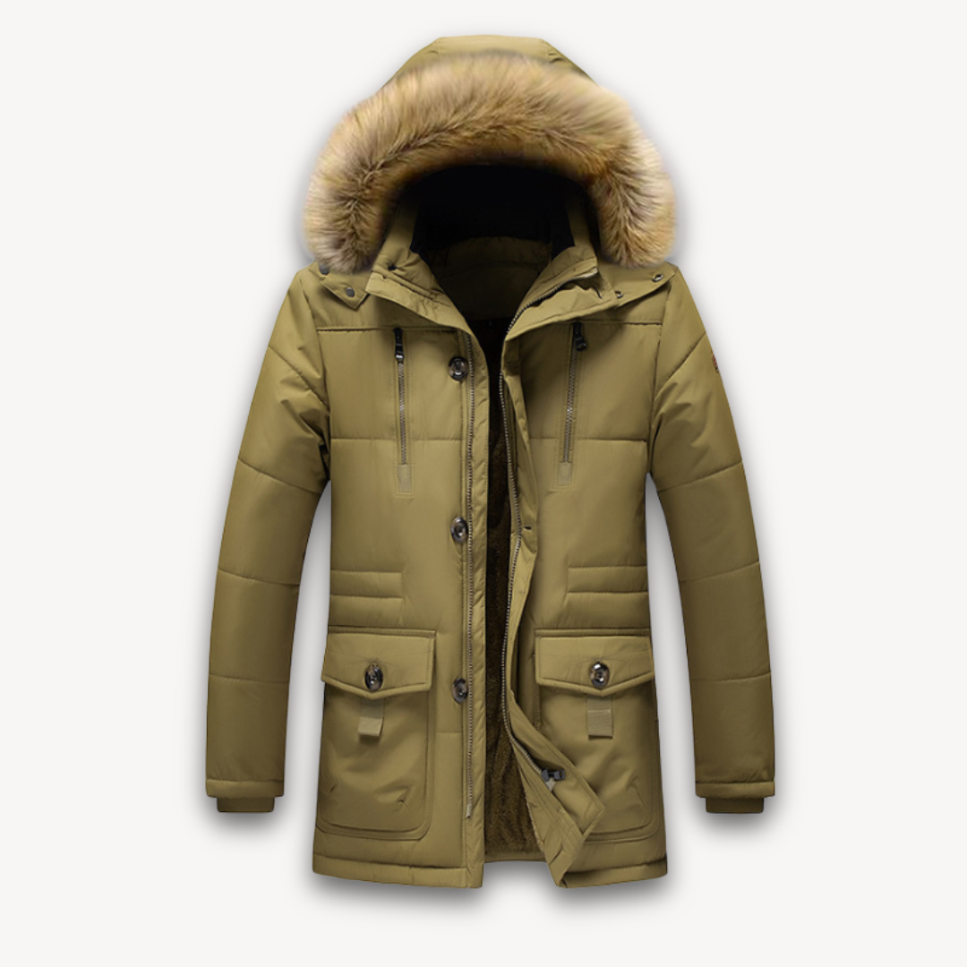 Warm Insulated Snow Jacket - Faux Fur Hooded Coat - OutfitLondon