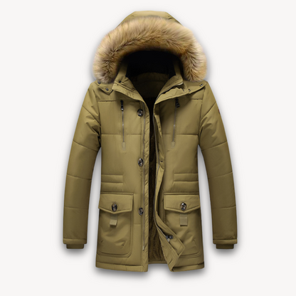 Warm Insulated Snow Jacket - Faux Fur Hooded Coat - OutfitLondon