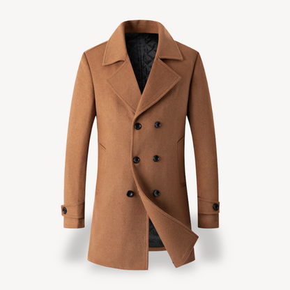 Classic Mens Double Breasted Wool Overcoat