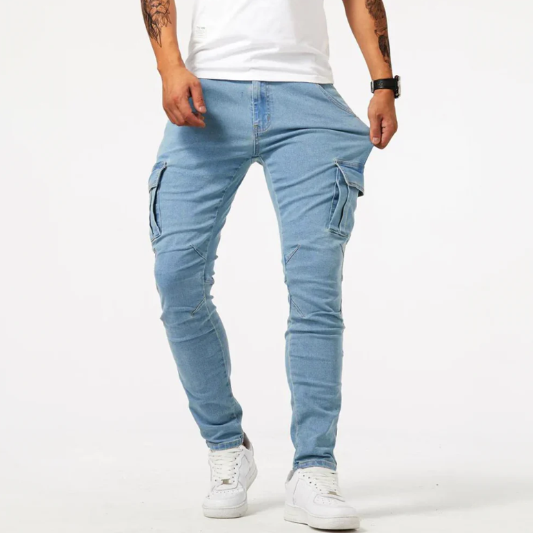 Men's Skinny Cargo Jeans Urban Style