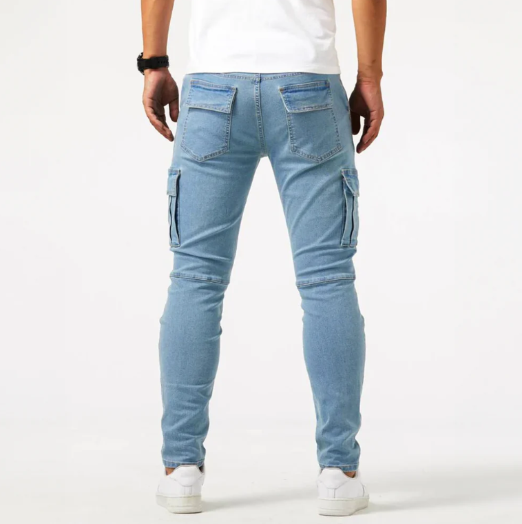 Men's Skinny Cargo Jeans Urban Style