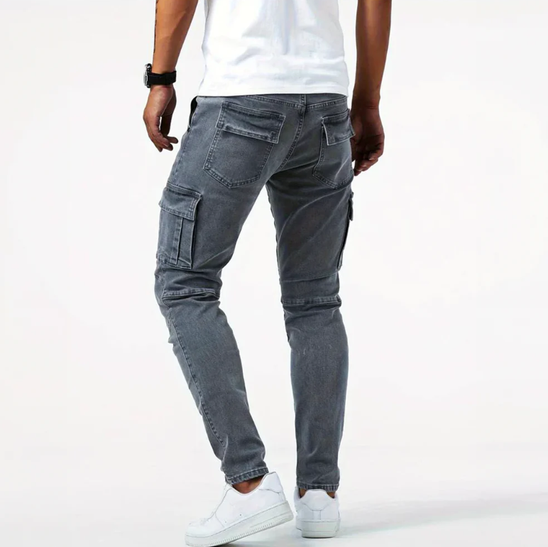 Men's Skinny Cargo Jeans Urban Style