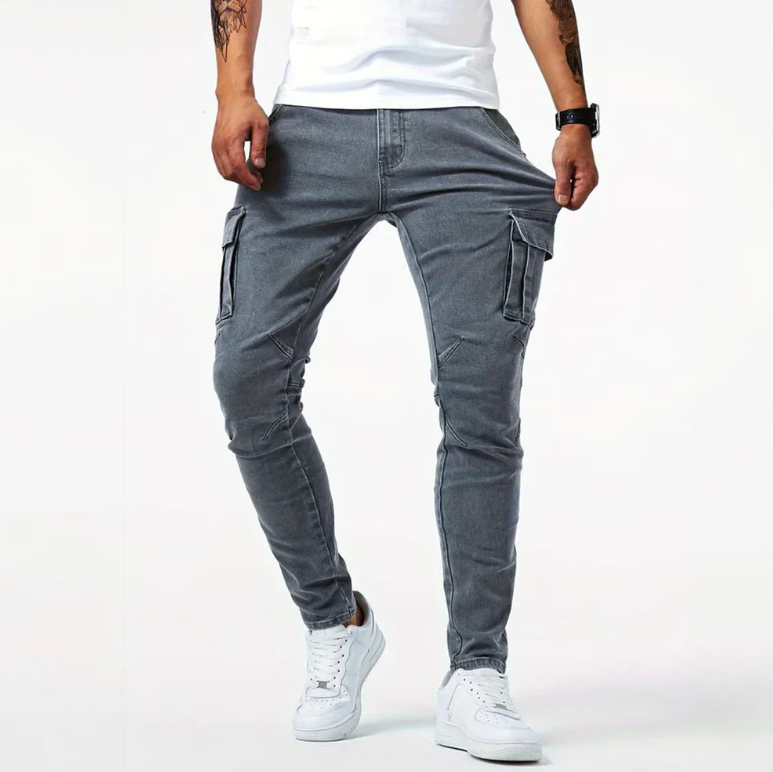 Men's Skinny Cargo Jeans Urban Style