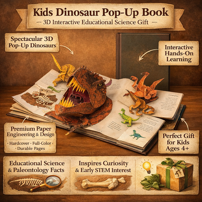 Fun Interactive 3D Dinosaur Pop Up Book for Kids