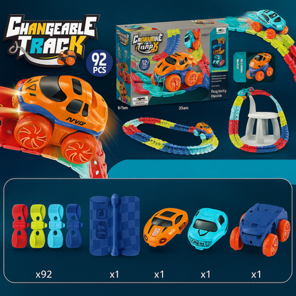 Jeu de course de voitures pour enfants avec piste flexible