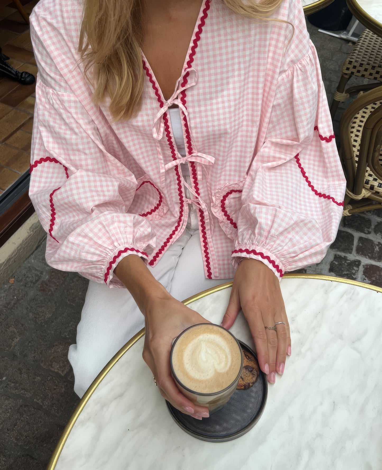 Pretty Heart Pattern Ladies Blouse - OutfitLondon