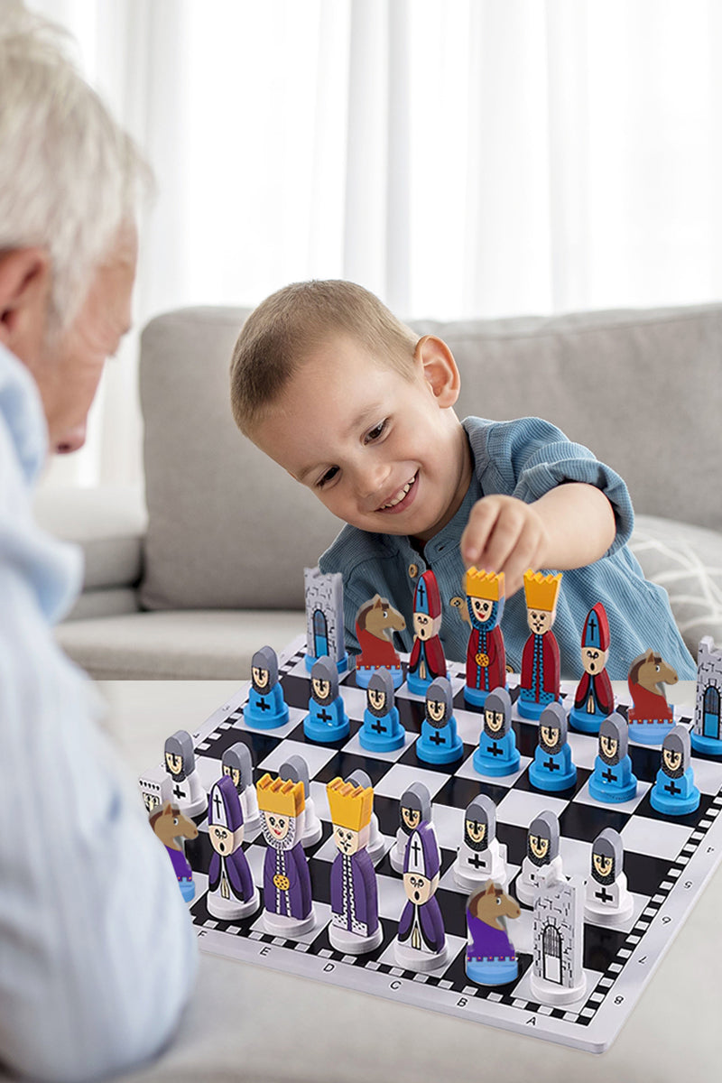 Classic Wooden Chess Board Game for Kids