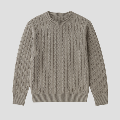 Men's Warm Cable Crew Neck Sweater