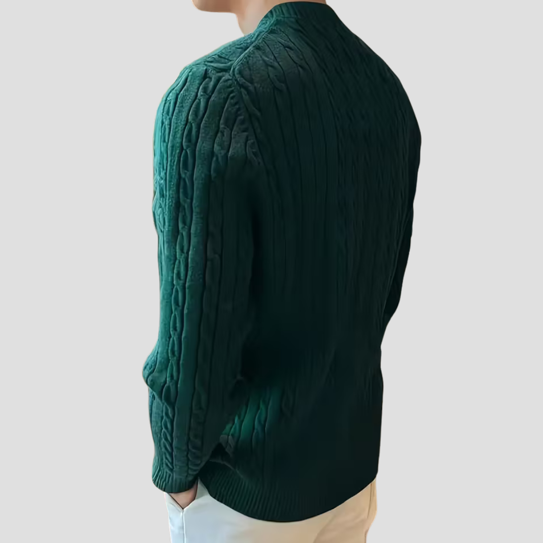 Men's Warm Cable Crew Neck Sweater