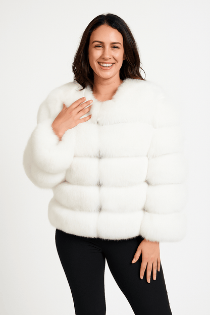 Warm Faux Fur Womens Short Parka Jacket