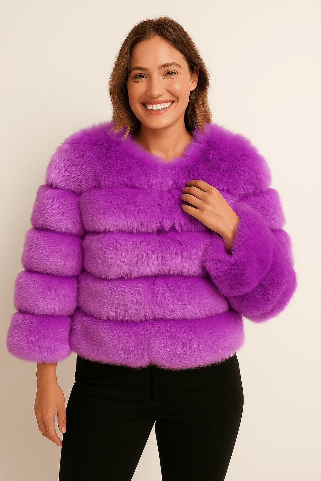 Cozy Women's Short Fuzzy Winter Coat