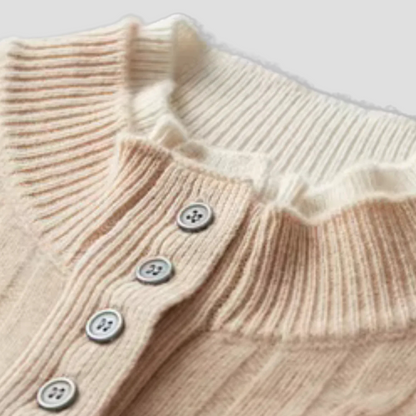 Men's Thick Knit Button Crew Sweater
