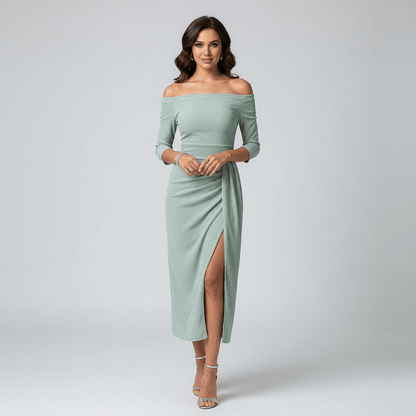 Chic Floral Off The Shoulder Party Dress